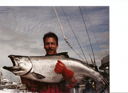 BROTHER-IN-LAW ARTHUR, WITH 65LB CHINOOK....