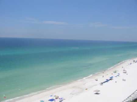 Viewing the White sandy beaches