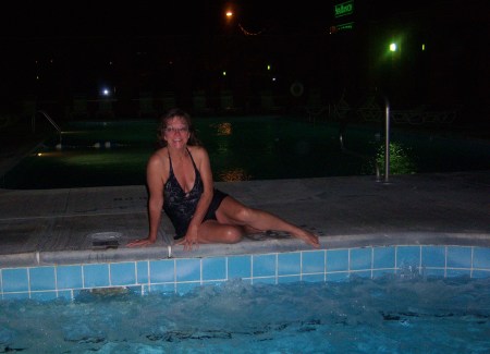 Night time by the jacuzzi