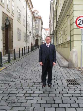 Old stone street in Prague, Czech Republic