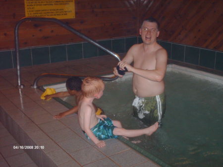 Kyan & Daddy in the pool