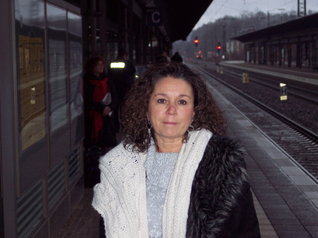 Debbie at train station