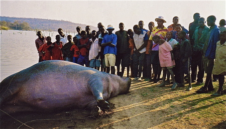 Members of the Shona tribe around the Hippo