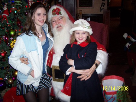 The girls with Santa Claus 2008