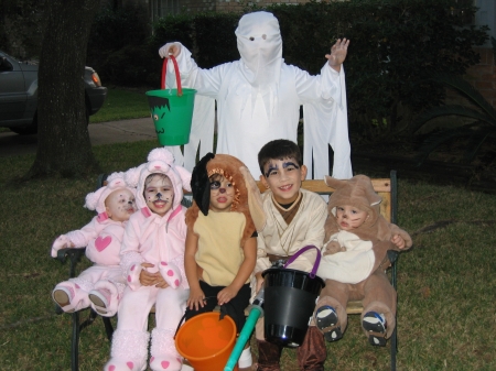 Grandbabies at Halloween