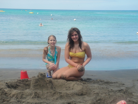 girls on the beach in St Lucia 2010