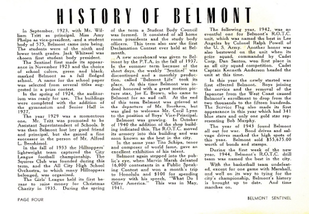 Belmont from the beginning to early 1940's