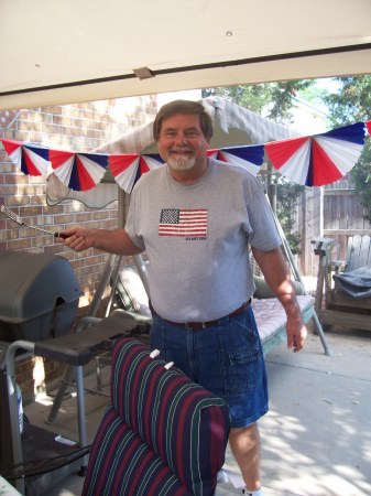 Gary cooking on the grill