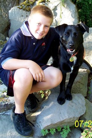 son Kyle & our dog, Jillaroo