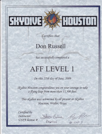My Jump certificate