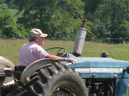 sherrie's Dad on tractor