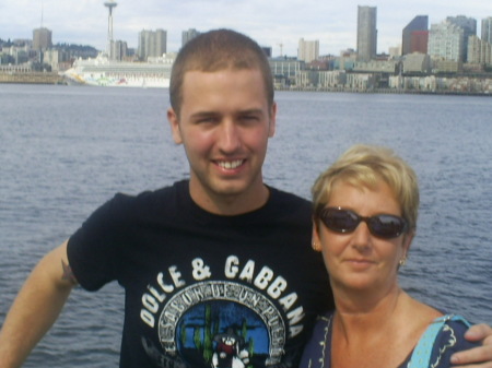 Justin and I on the ferry to Seattle