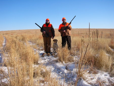 My brother Mike and I after hunting Pheasants