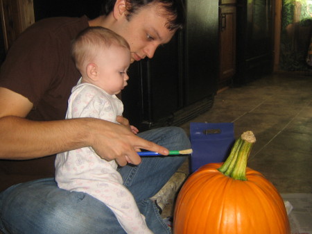 josh (dad) and alexis  first halloween