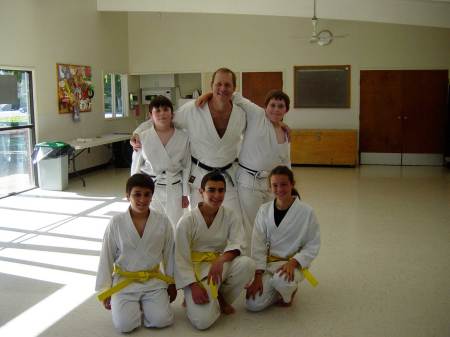 Steve with kids karate class