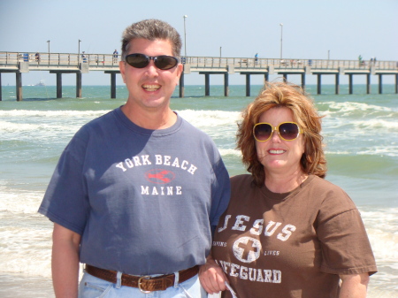 Me and husband Steve in Port Aransas 4/09