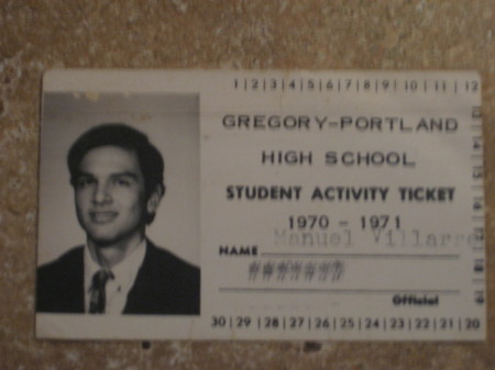 Student activity card circa 1971