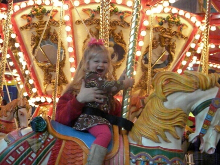 Lana first carousel ride