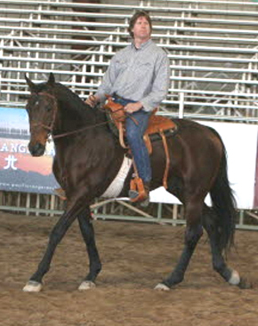 Dennis and Boomer Slew at the stallion parade.