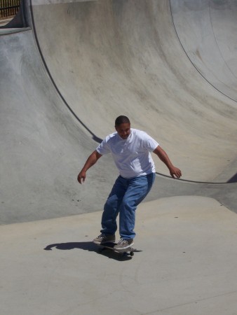 My son skateboarding