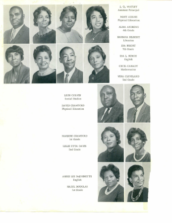 Teachers from Eastside from 1959 to 1964
