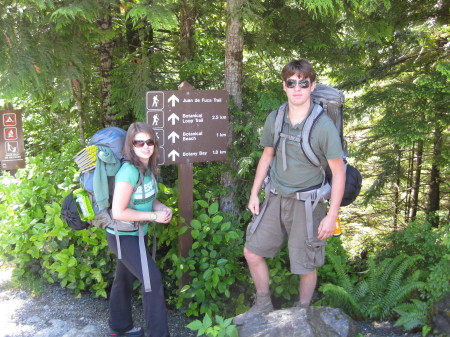 Tom & Elise Start of 4 day hike Sooke July 09