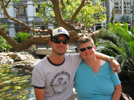My son and I at the Grove in L.A.