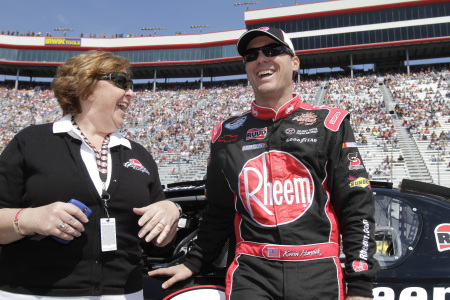 Harvick & wife Sue at Bristol race.