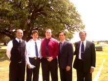 My big sister's husband, sons, and friends