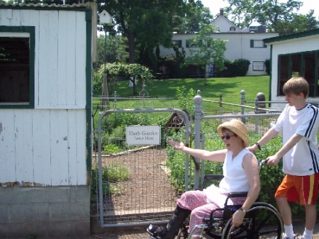 Carol with a broken leg in Lancaster Pa. 2005