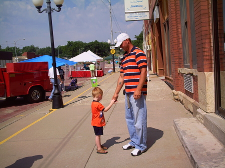 My husband Kyle and my grandson Micah