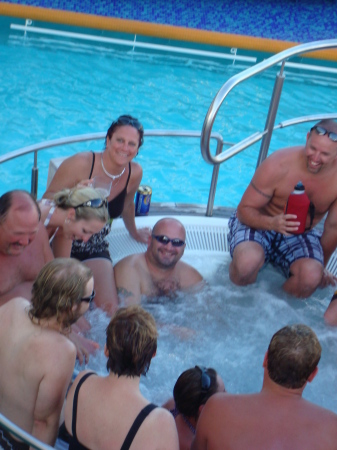 In the hot tub on the Norwegian Pearl cruise!