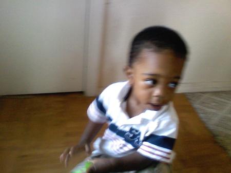 My youngest grandson...Always on the move