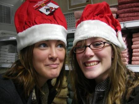 Kelley and Jenna, Santas
