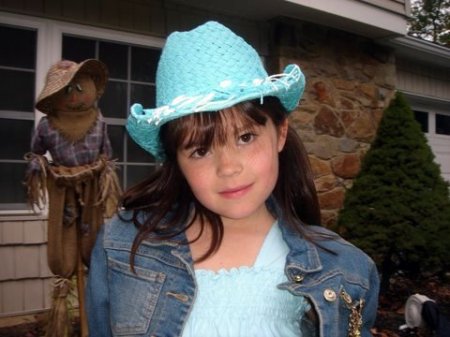 Julie getting ready for Western Day at school