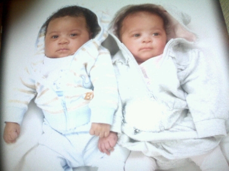 My twin grandbabies Lyric B & Brandon Jr.7wks