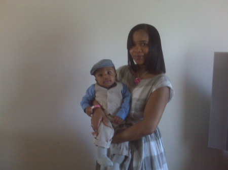 my wife and son