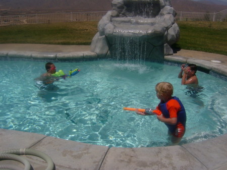 Grandson's swimming at our house