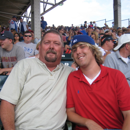 Dad and Austin at Cubs Game