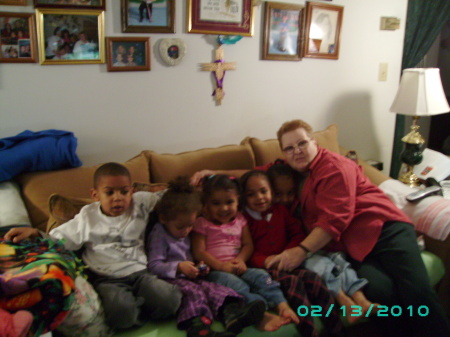 my mom and her great grandbabies