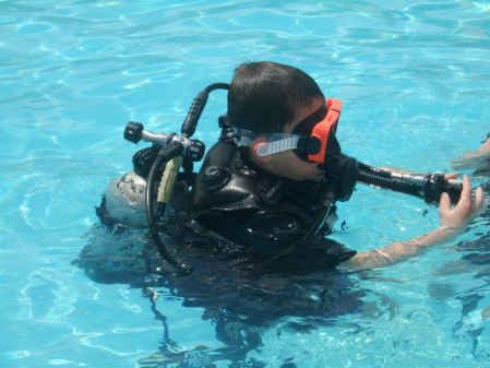 My son Cody learning to scuba