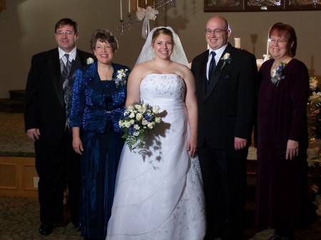 Bride and groom with their parents