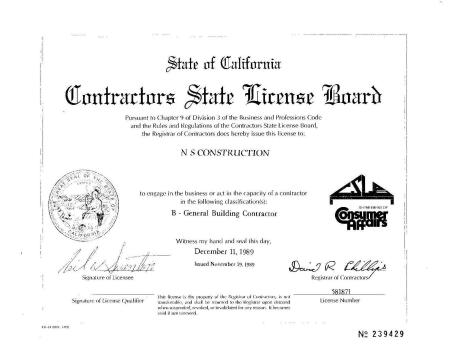 Contractor License