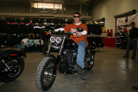 My son, Josh, on his dream bike.