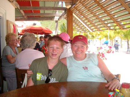 lunch with the grandson in St. Maarten