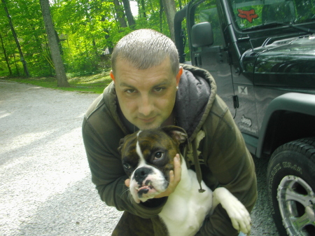 My boxer pup Zeus n I