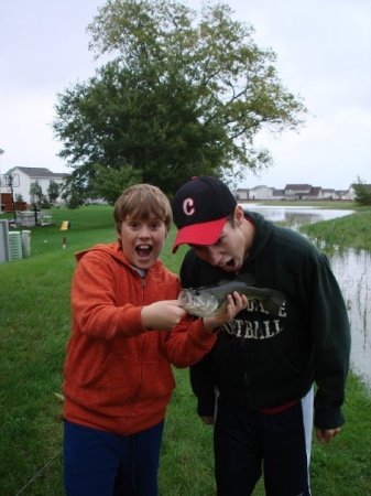 Alex and Mark Fishing out back