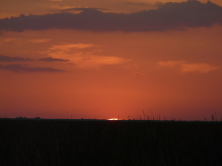 sunset and the darkness begins