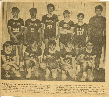 1970-1971 Lancaster Junior High Basketball