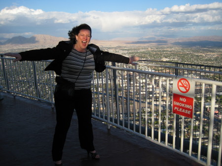 Jen at the top of the Stratosphere in Vegas
